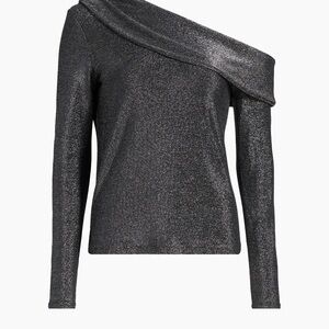 Ramy Brook Metallic One-Shoulder Top - Silver